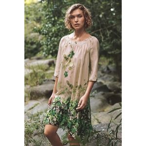 Anthropologie Vanessa Virginia Rainforest Silk Dress Medium Women’s Green
